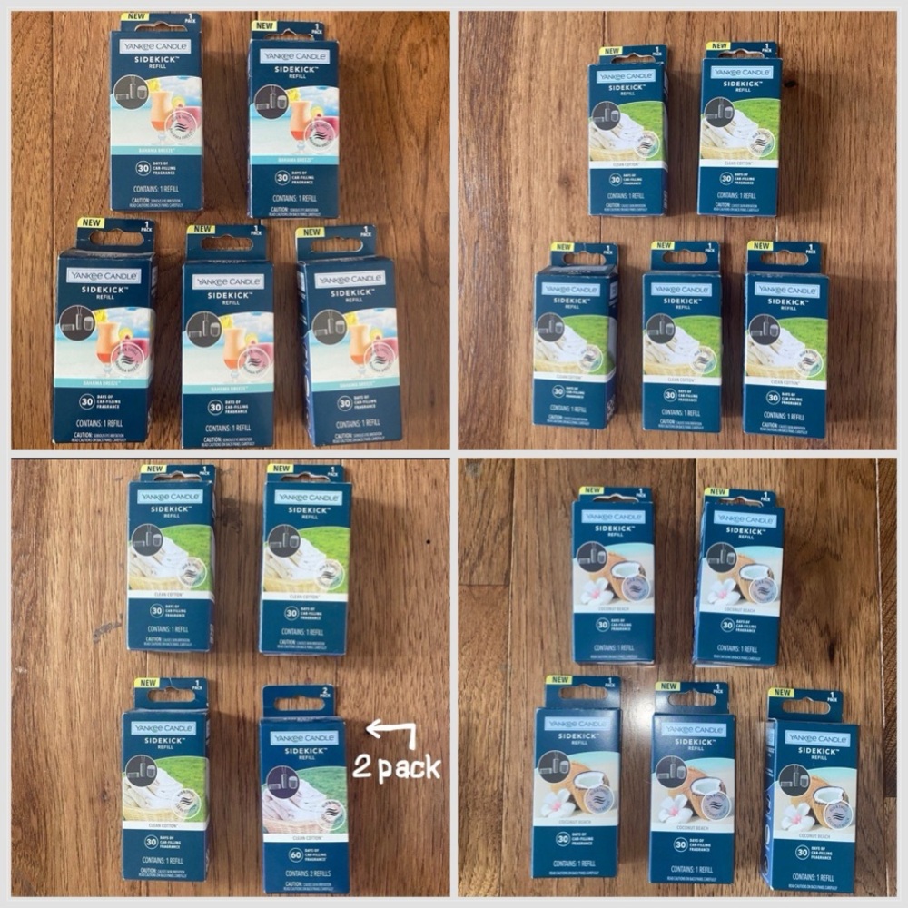 Yankee Candle Sidekick Refill lot of 20 Bahama Breeze Clean Cotton Coconut Beach